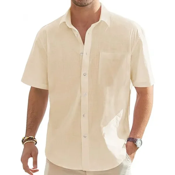 Men's Cotton Linen Summer Shirt - Casual Lightweight Summer Wear
